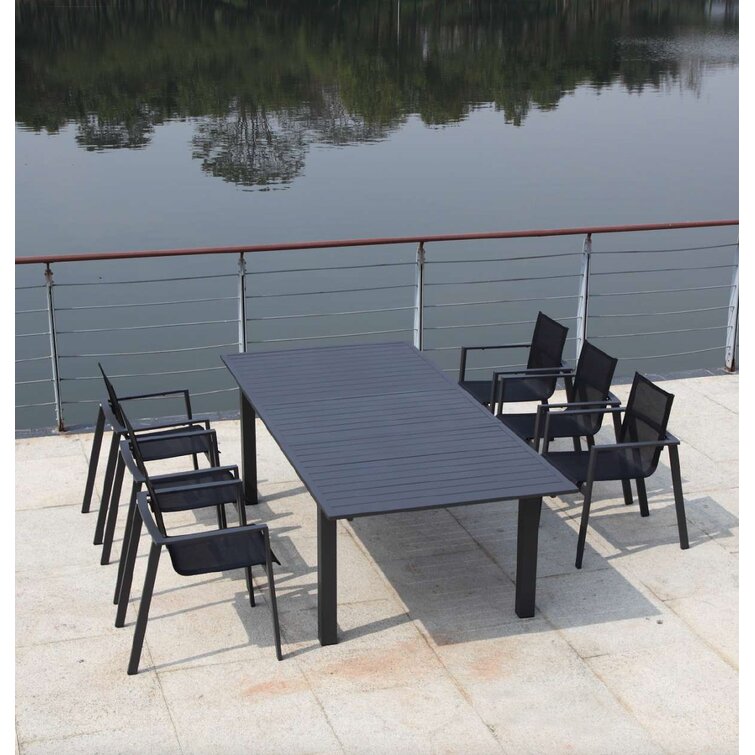 Modern extendable outdoor on sale dining table